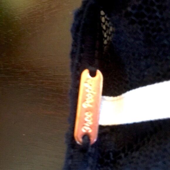 Free People Dress Sleeveless full lace lined black sheer stretch mini or tunic M - Picture 10 of 11